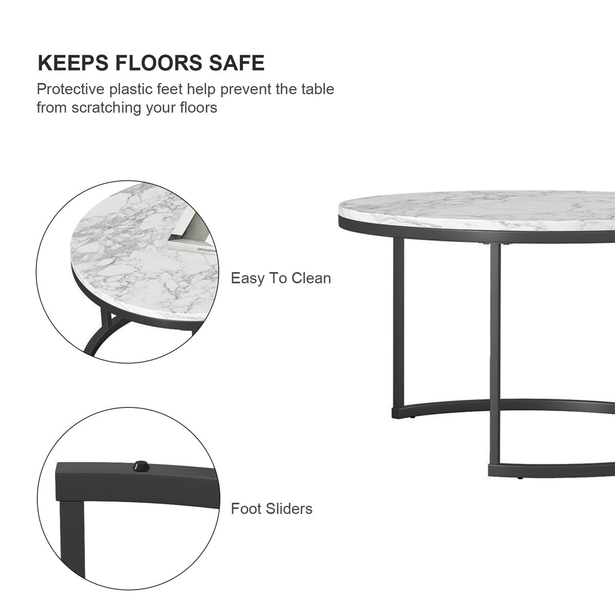 2 piece modern coffee table