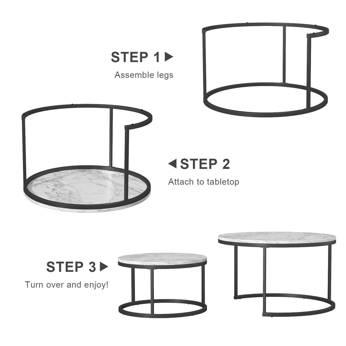 2 piece modern coffee table