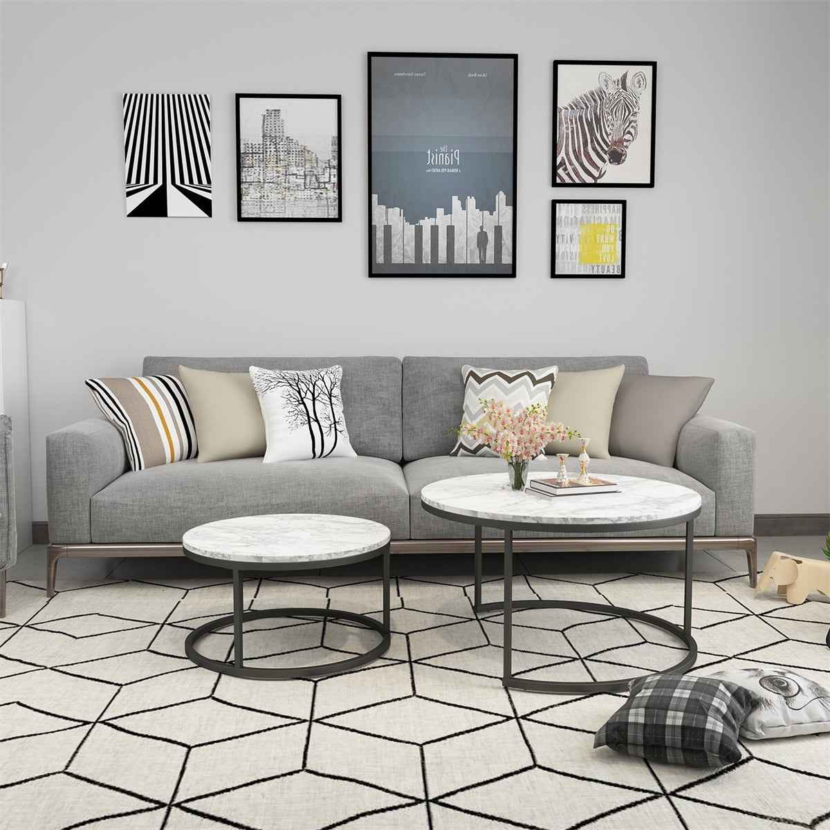2 piece modern coffee table