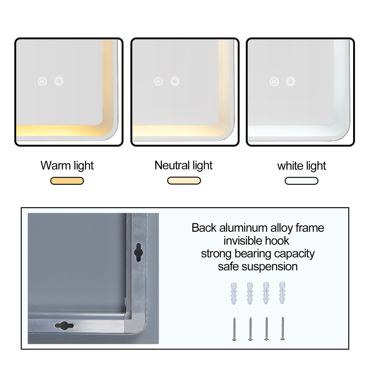 bathroom LED wall mounted vanity mirror