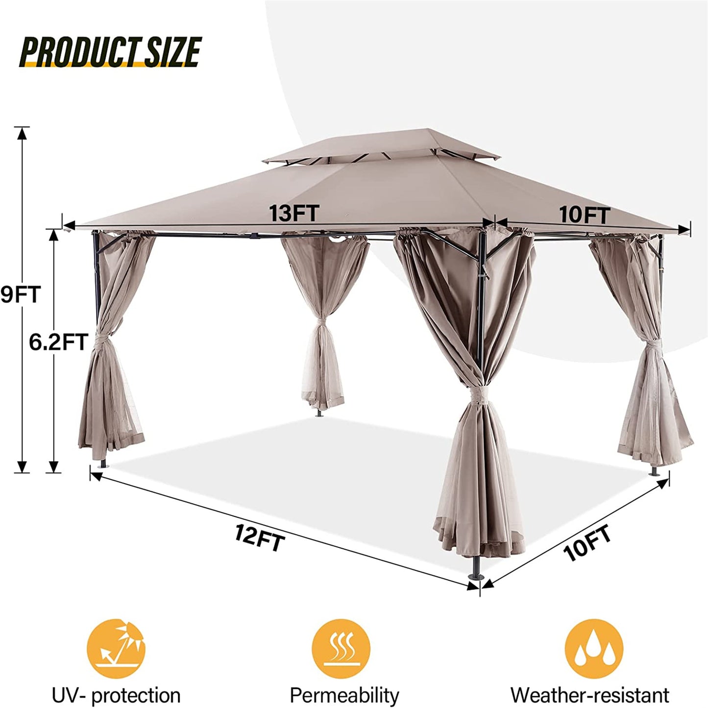 10 X 13FT patio gazebo