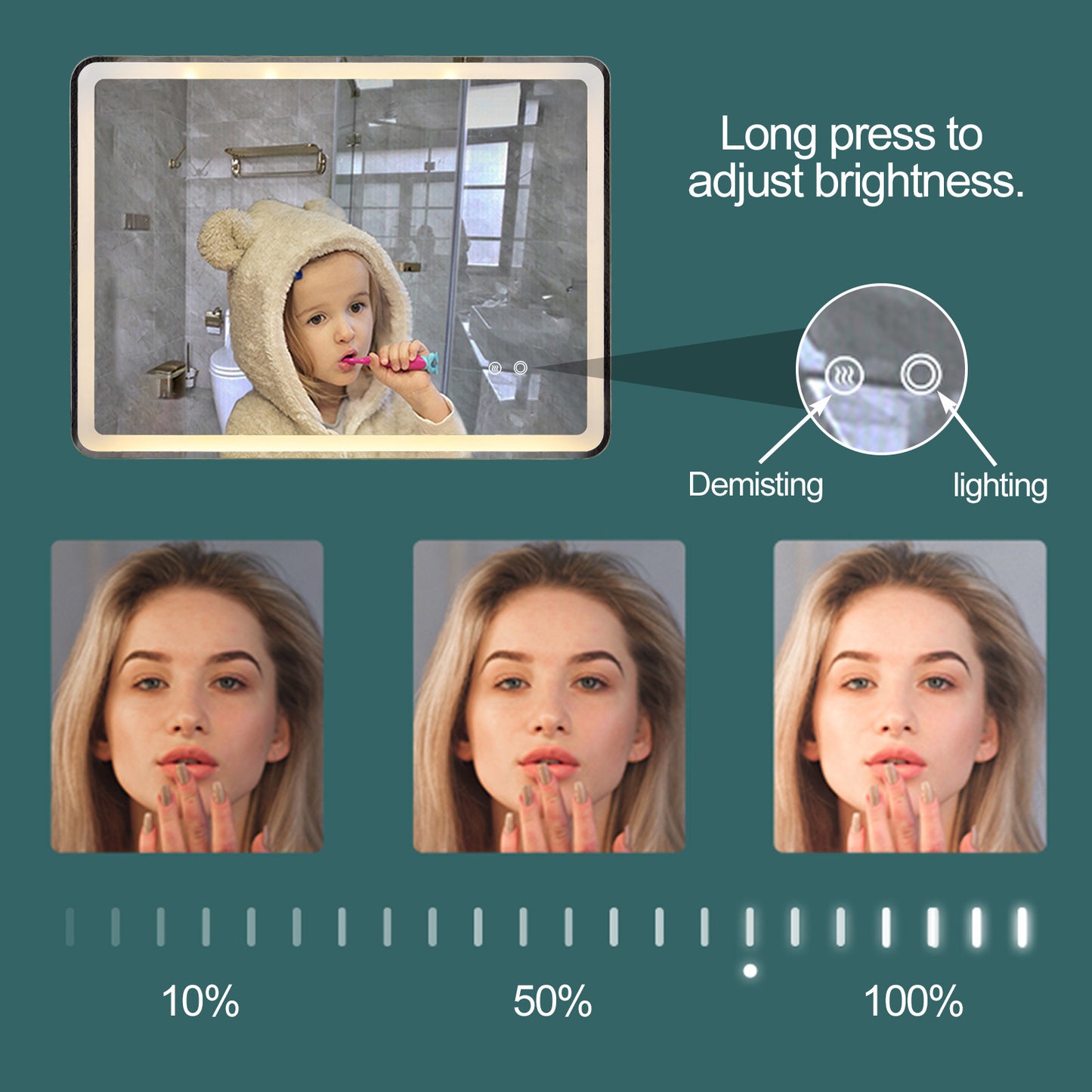 bathroom LED wall mounted vanity mirror